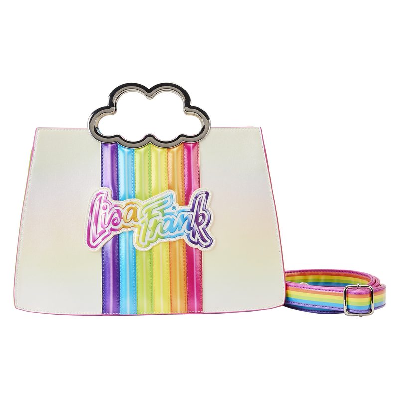 Loungefly Loungefly Lisa Frank Crossbody Bag - Rainbow With Cloud Handle